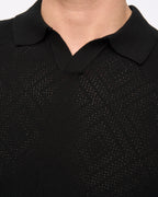 Dedham Knit Polo Black