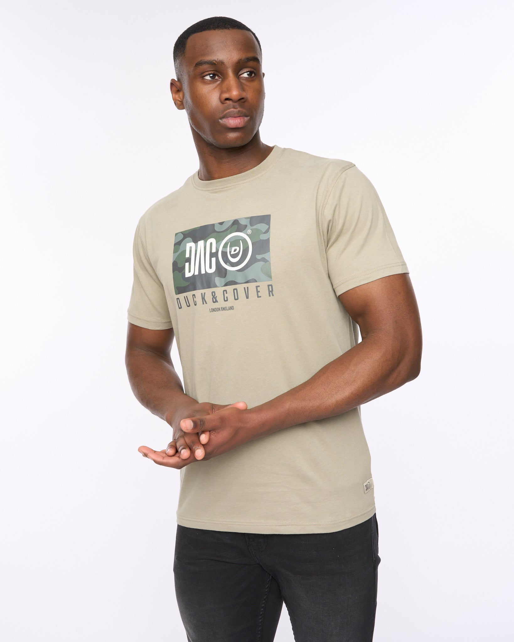 Duck and Cover Mens Chamche T-Shirt  Sage
