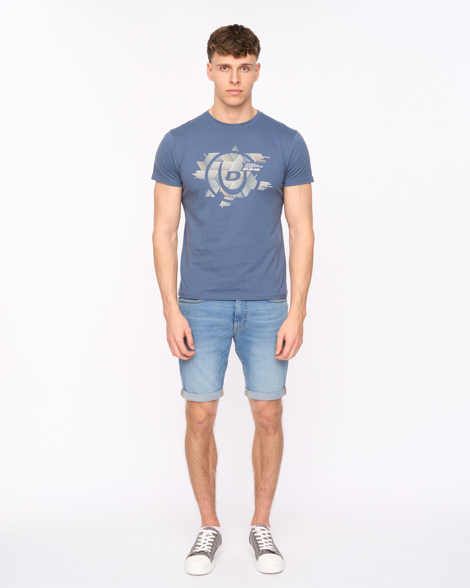Duck  &  Cover Haltecks T-Shirt Blue