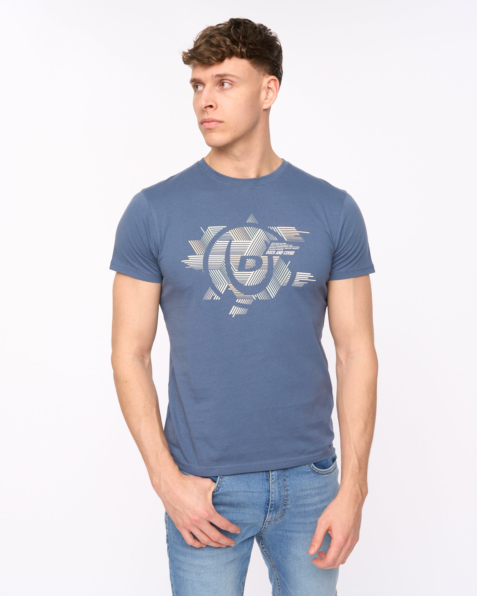 Duck  &  Cover Haltecks T-Shirt Blue
