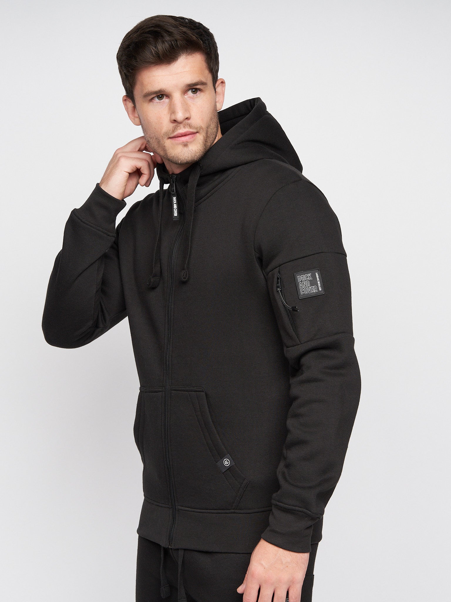 Duck and Cover Milgate  ZipHhoody  Black