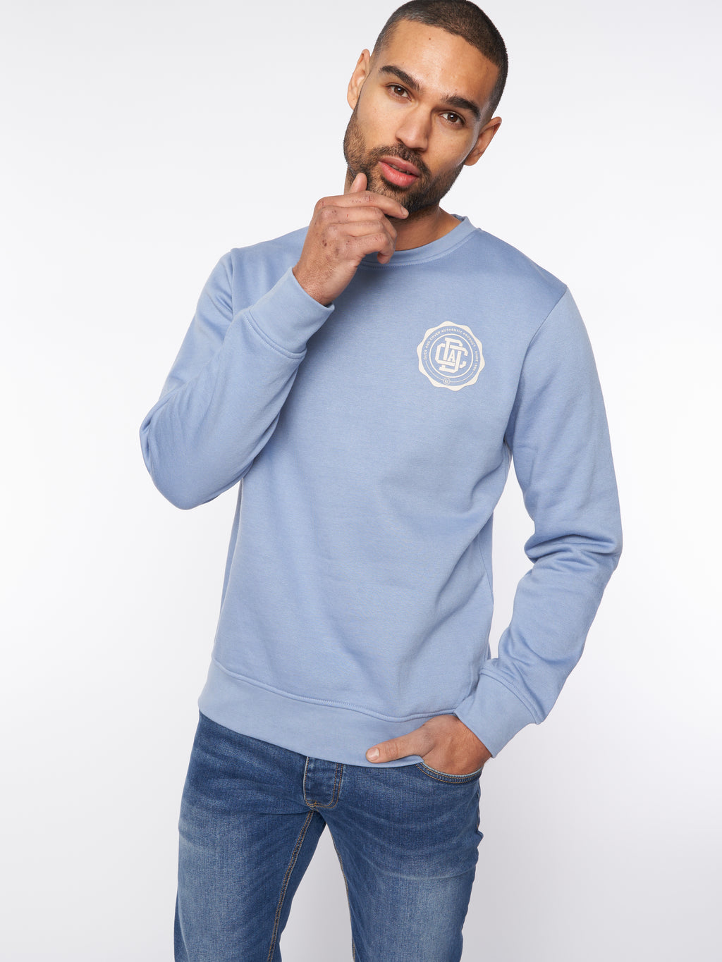 Duck & Cover Keyaan Crew Neck Sweat Blue