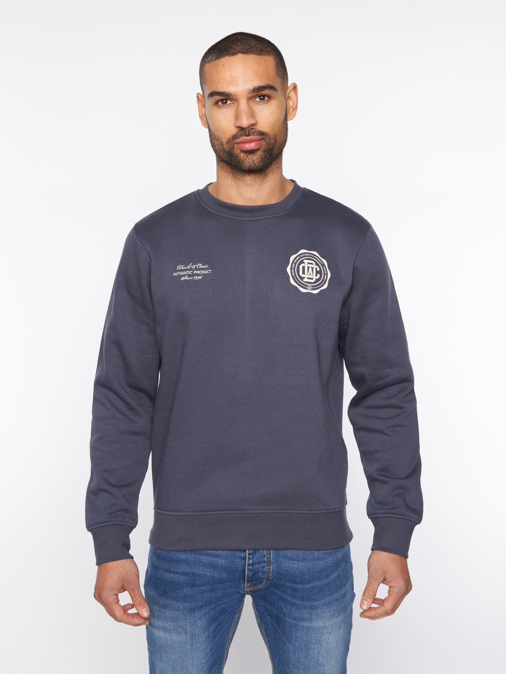 Duck & Cover Crew  Keyaan Neck Sweat Navy