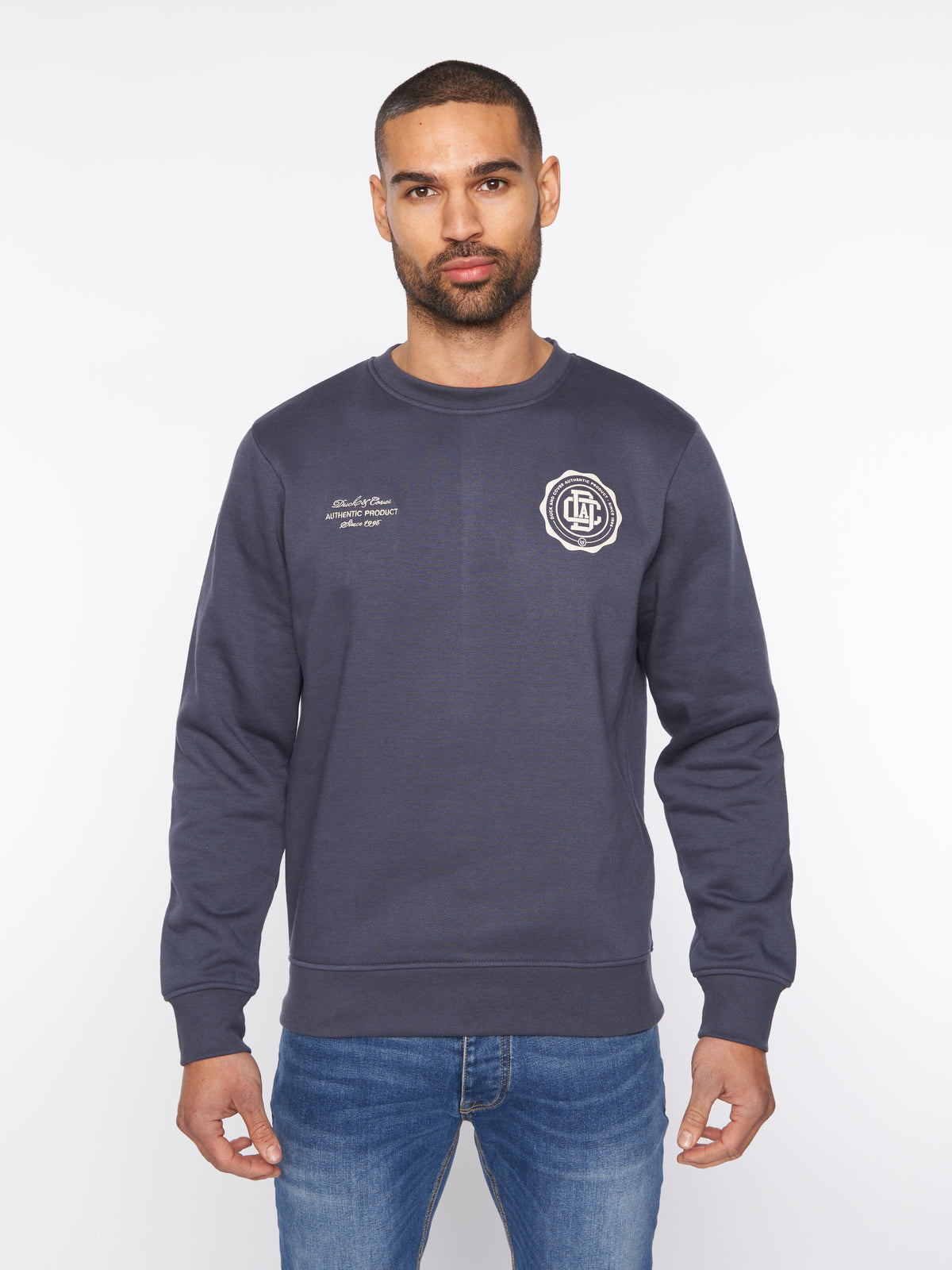 Duck & Cover Crew  Keyaan Neck Sweat Navy