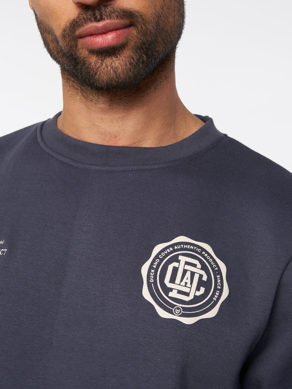 Duck & Cover Crew  Keyaan Neck Sweat Navy