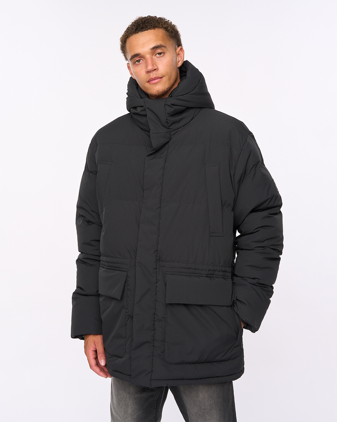 Duck and Cover Fletchley Puffer Jacket   Black