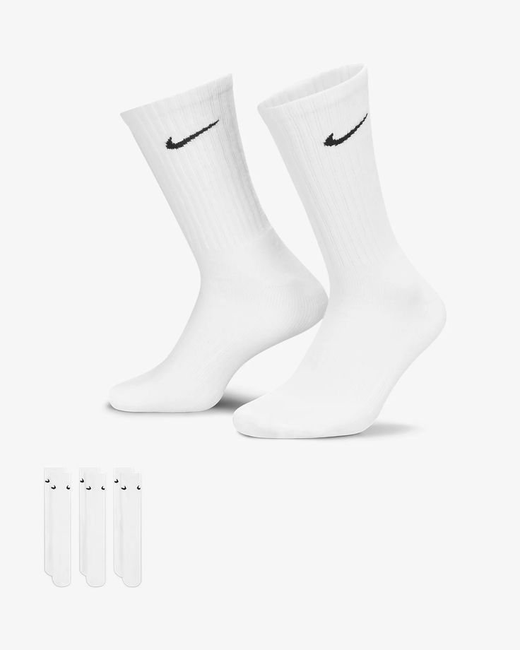 Nike Everyday Cushion Crew Training Socks (3 Pairs) in White