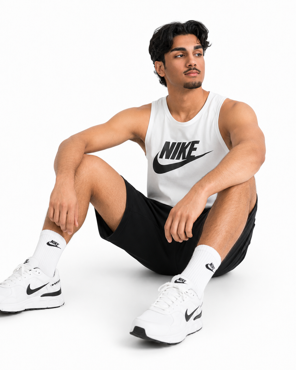 Nike Air Mens Athletic White Vest Tank Top Colour White
