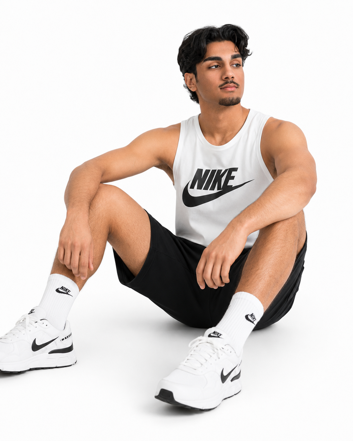 Nike Air Mens Athletic White Vest Tank Top Colour White