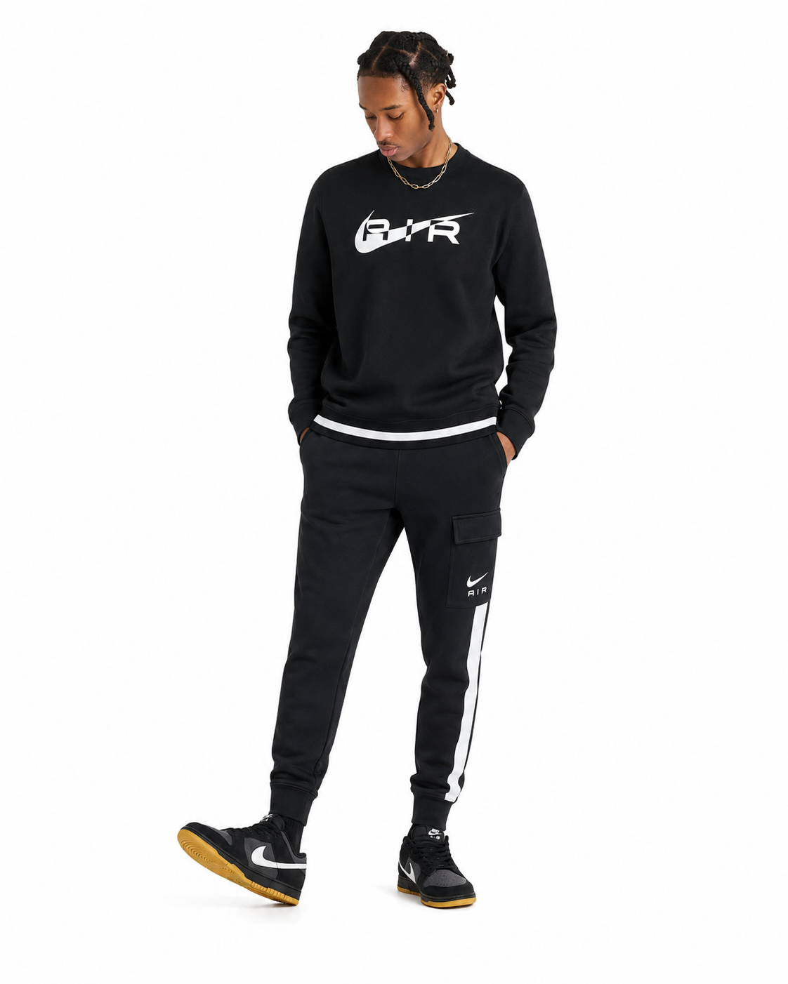 Nike Air Tracksuit Set Black White Colour