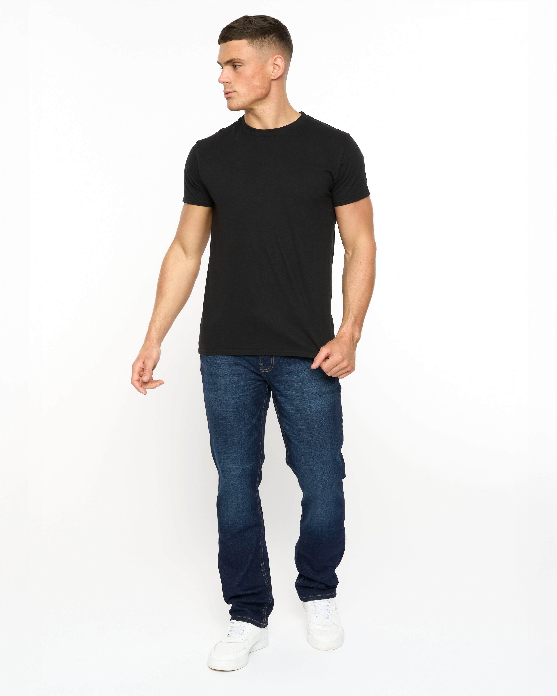 Mens Nezzy Straight Leg Jeans Dark Wash