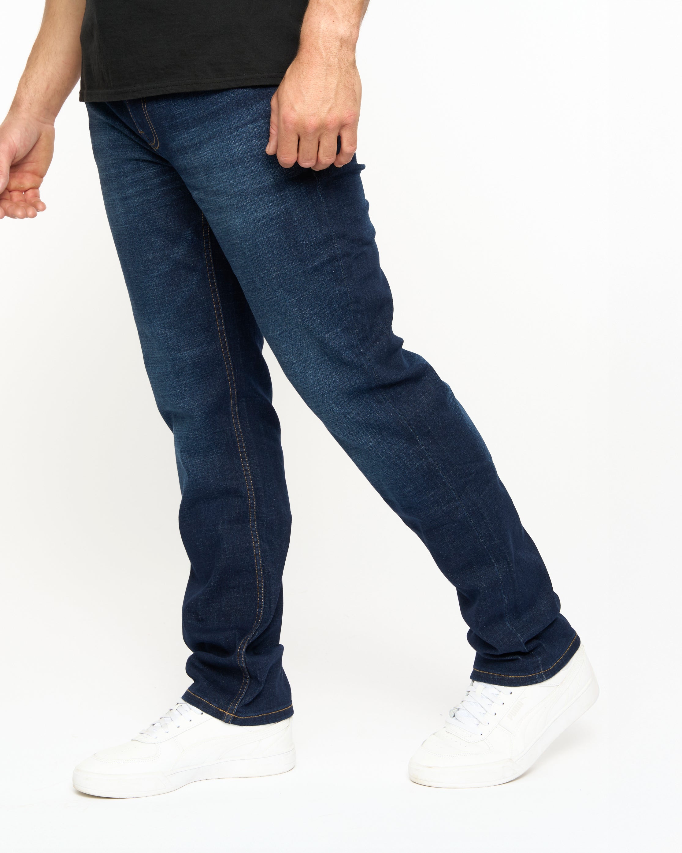 Mens Nezzy Straight Leg Jeans Dark Wash