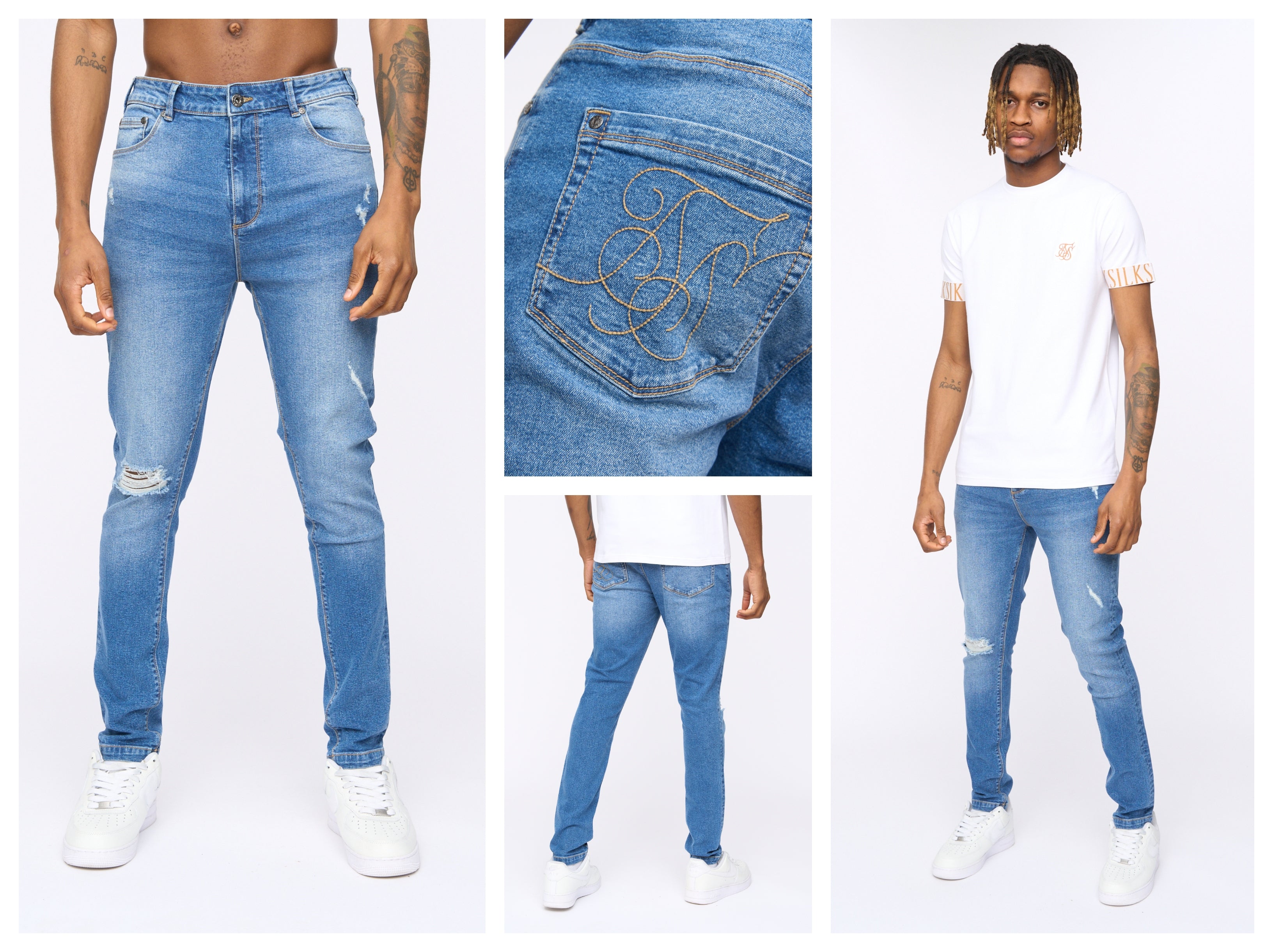 Sik Silk Skinny Roke  Jeans Light Blue