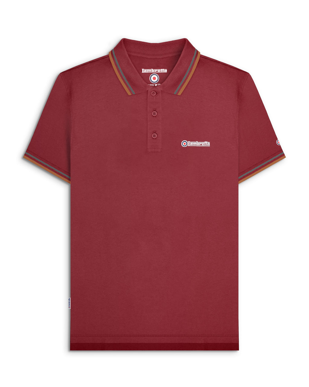 Lambretta Twin Tipped Polo Burgundy