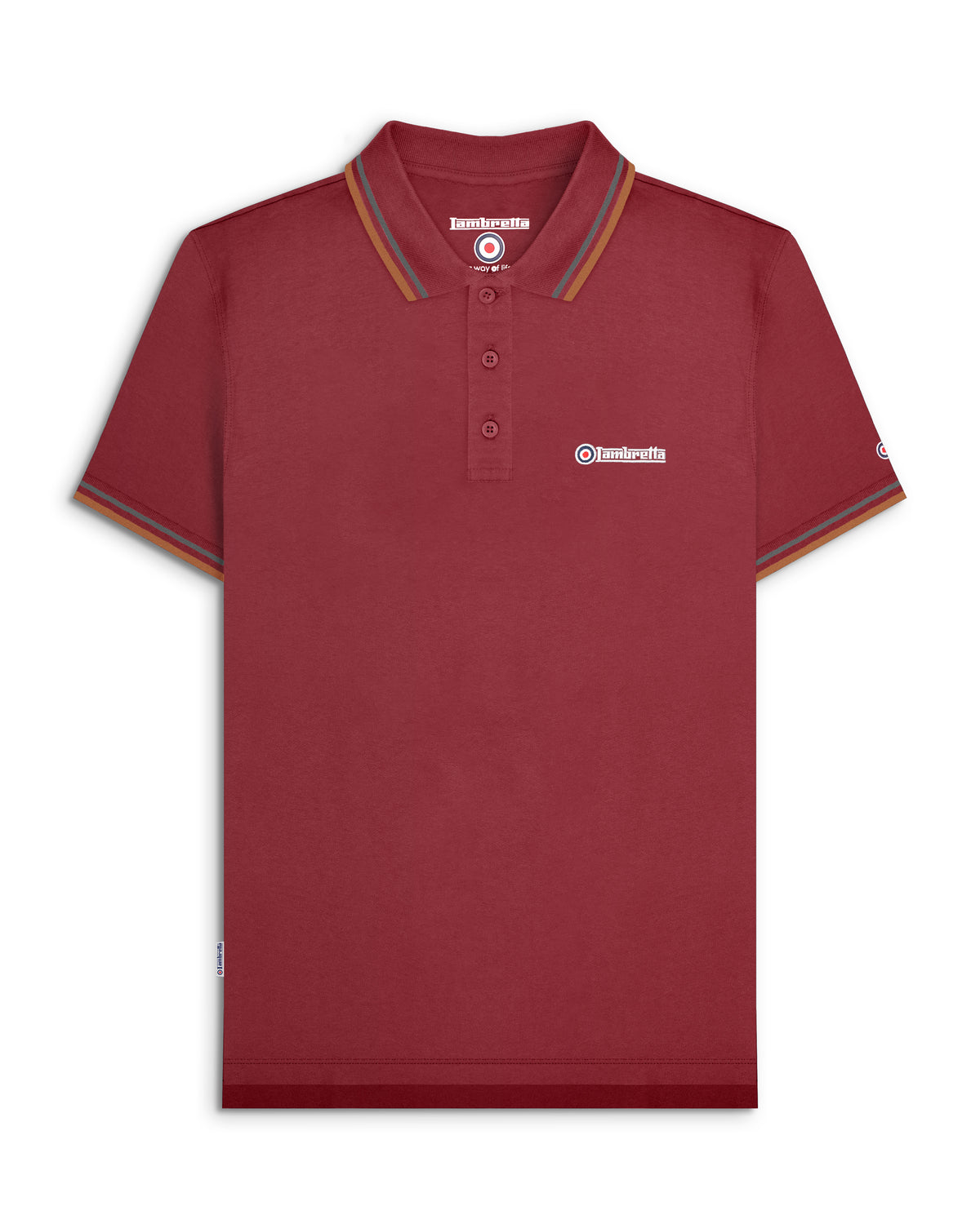 Lambretta Twin Tipped Polo Burgundy