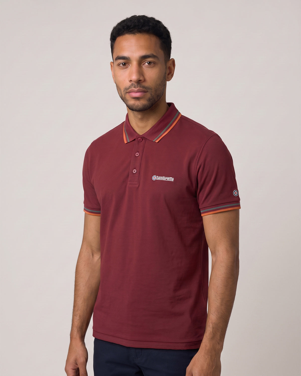 Lambretta Twin Tipped Polo Burgundy