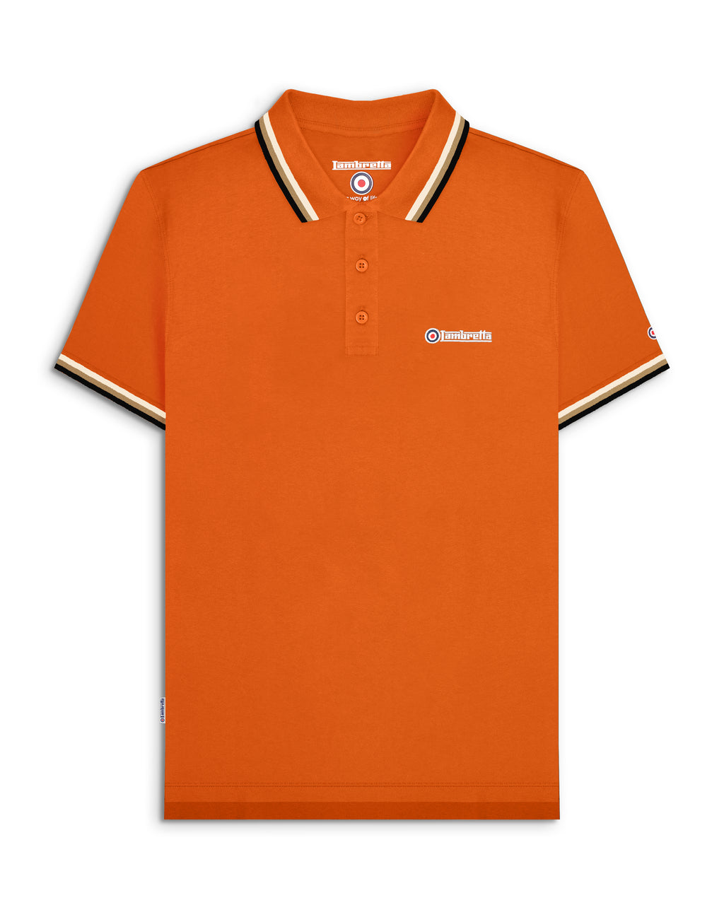 Lambretta Triple Tip Polo Burnt Orange