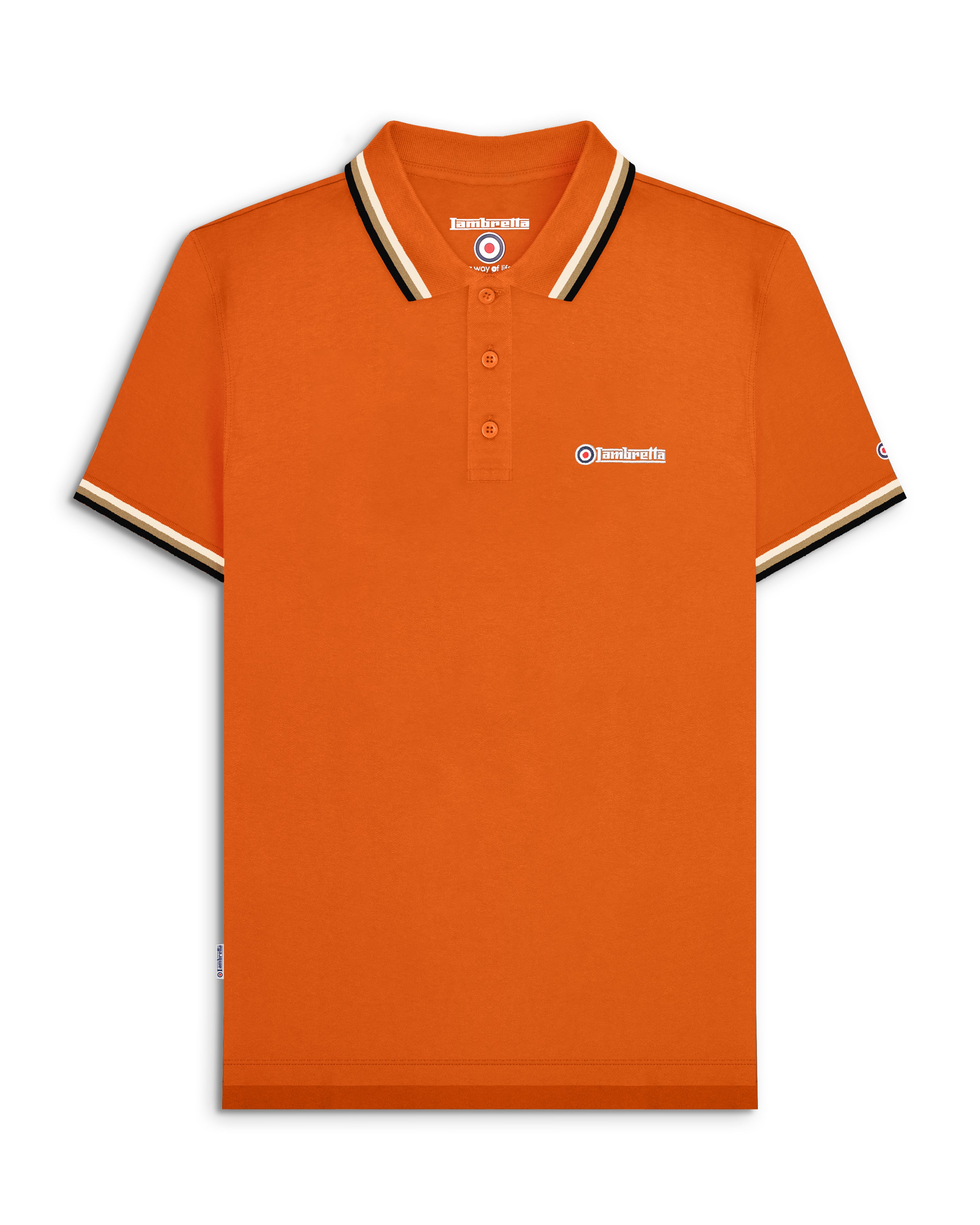 Lambretta Triple Tip Polo Burnt Orange
