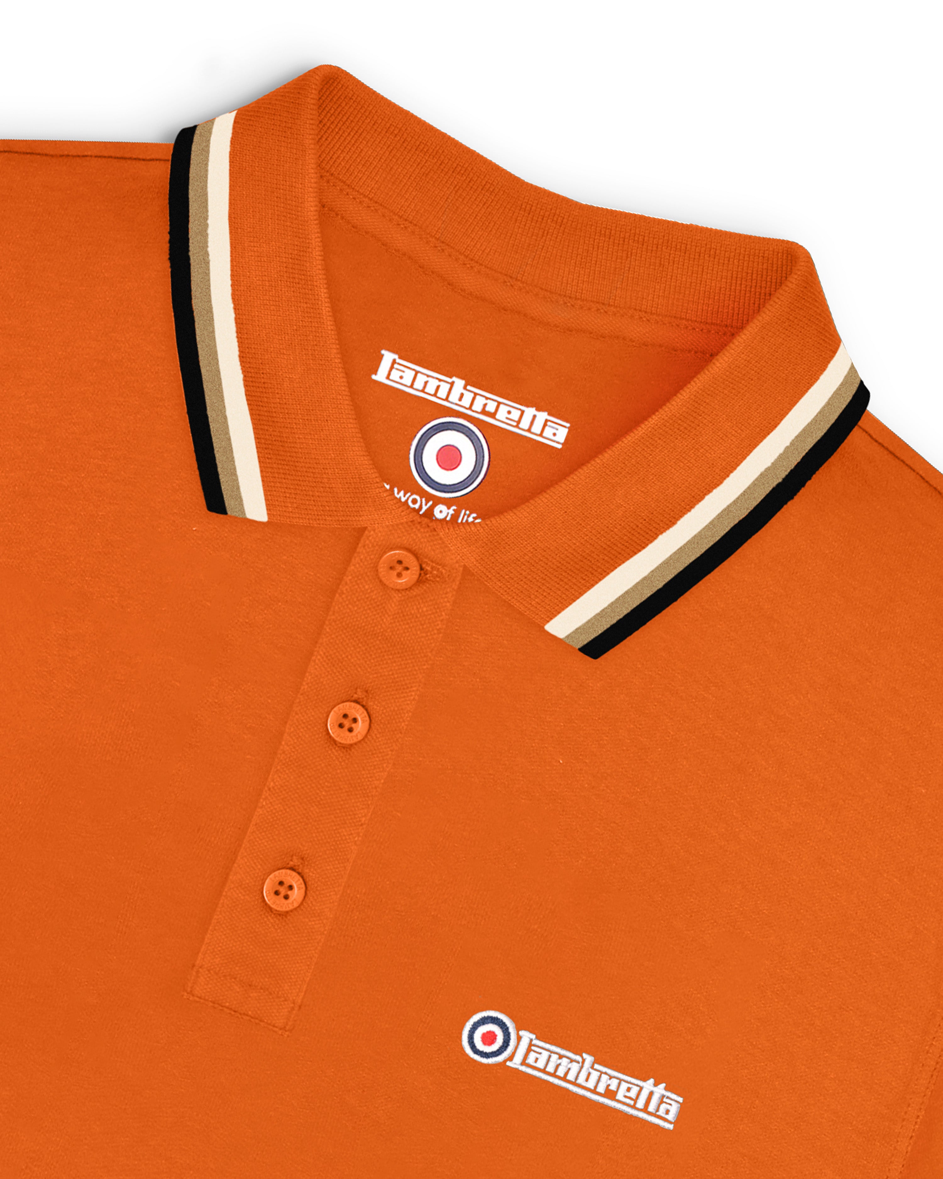 Lambretta Triple Tip Polo Burnt Orange