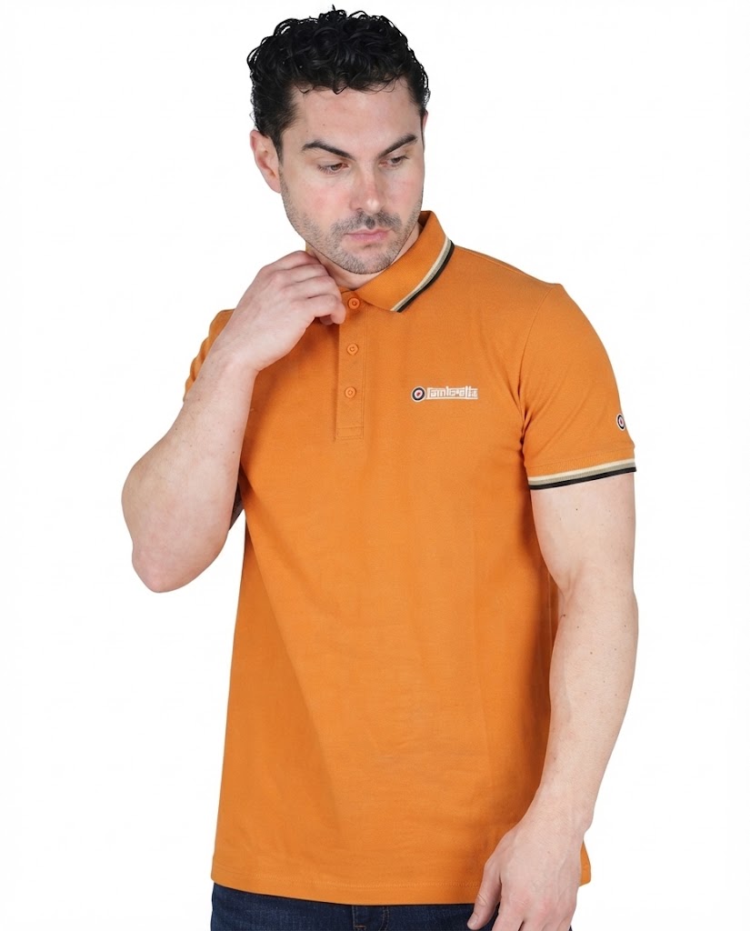 Lambretta Triple Tip Polo Burnt Orange