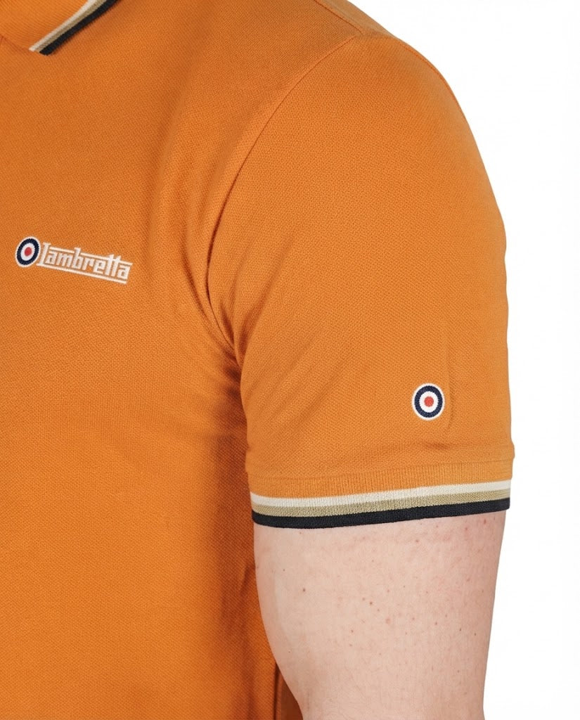 Lambretta Triple Tip Polo Burnt Orange