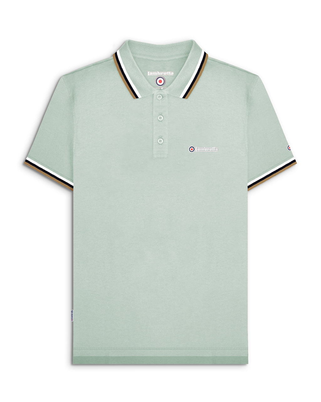 Lambretta triple tip polo  Pale Aqua