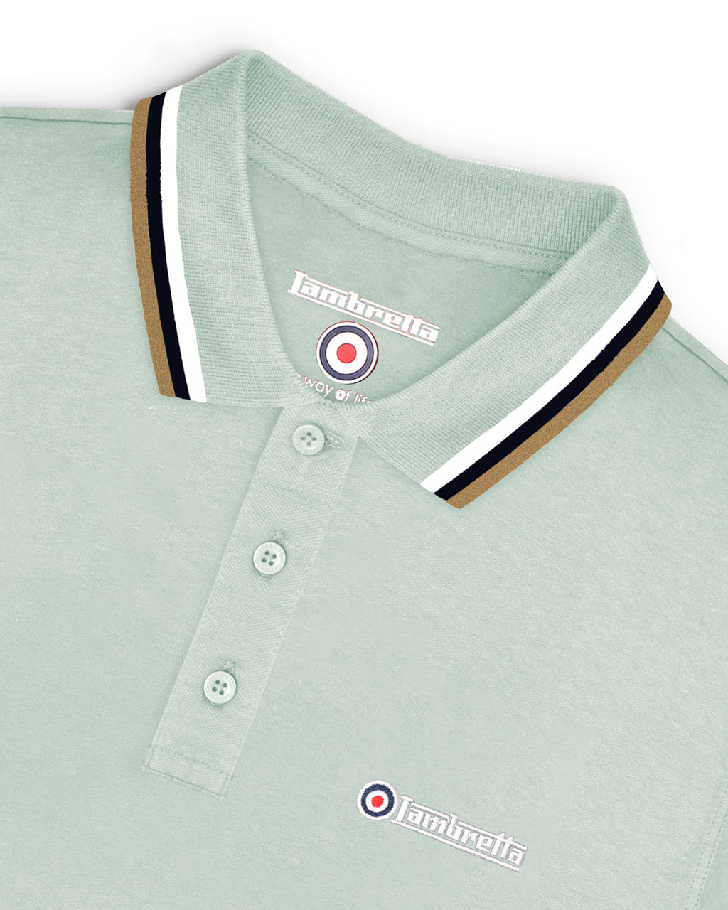 Lambretta triple tip polo  Pale Aqua