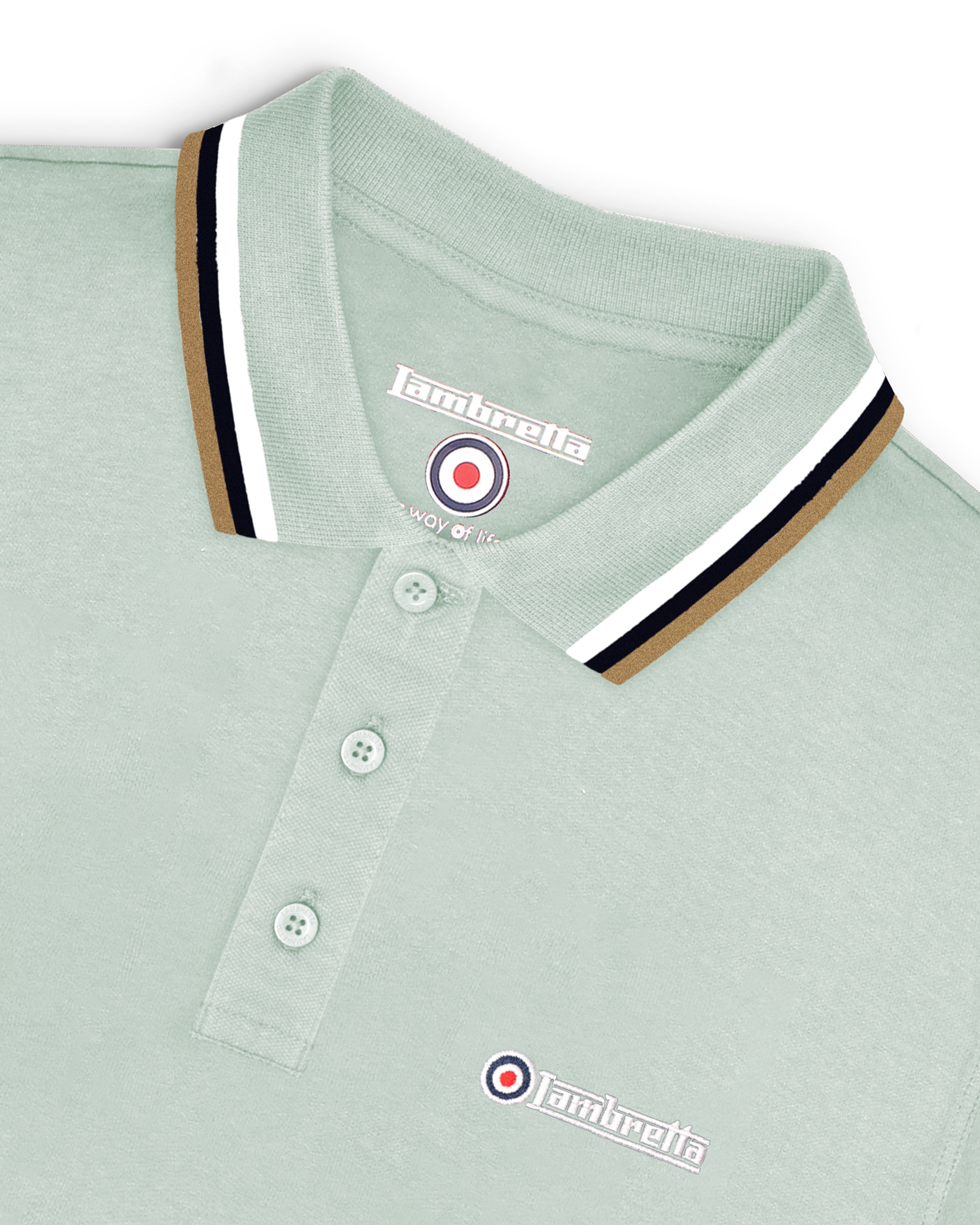 Lambretta triple tip polo  Pale Aqua