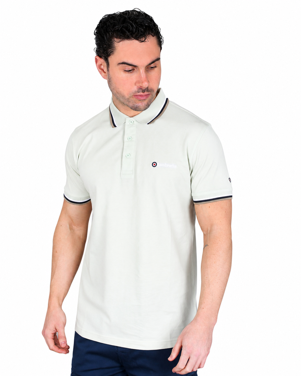 Lambretta triple tip polo  Pale Aqua