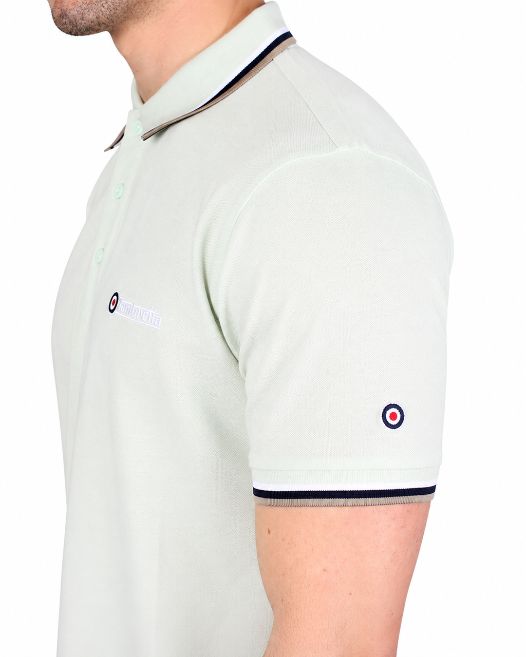 Lambretta triple tip polo  Pale Aqua