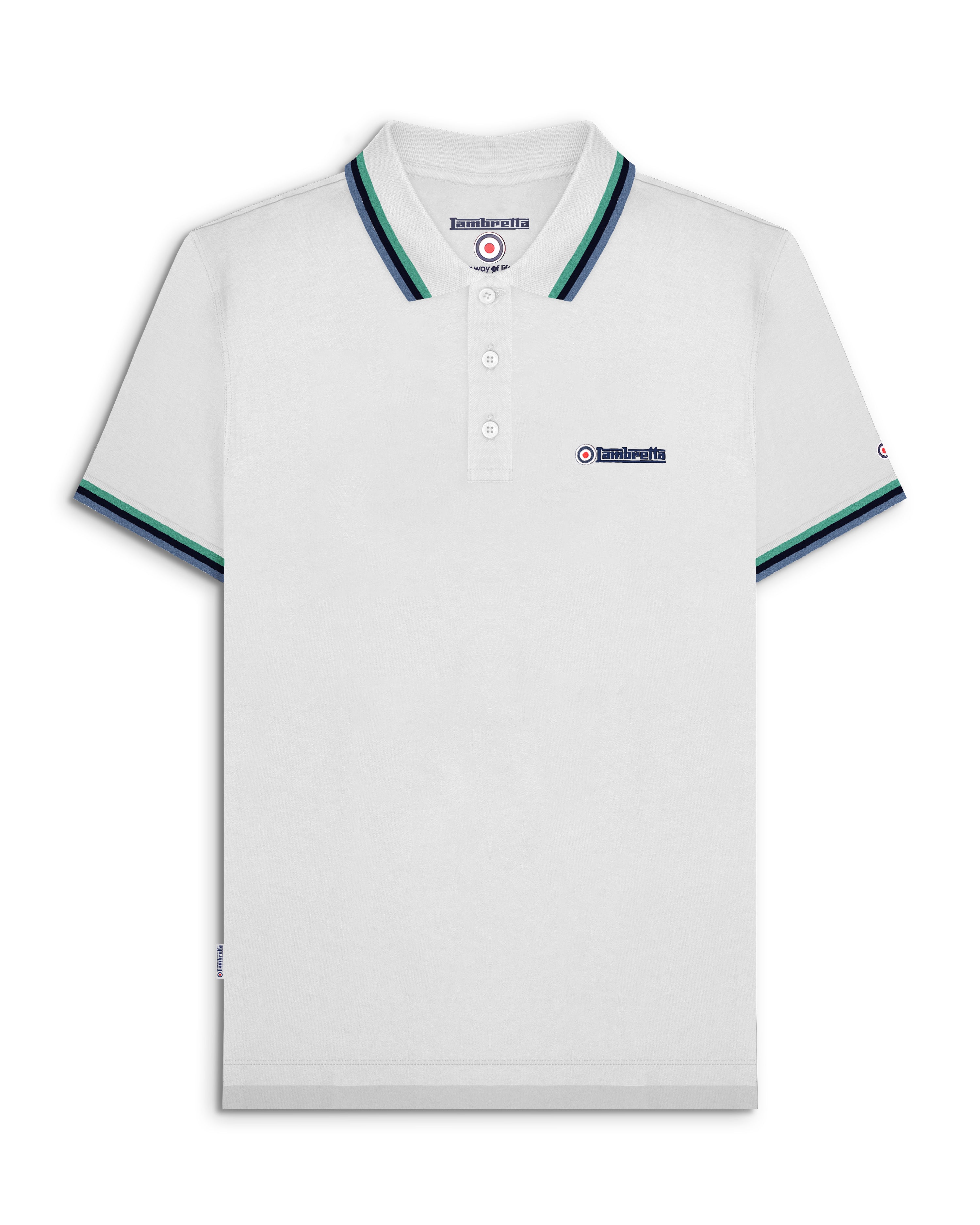 Lambretta triple tip polo white