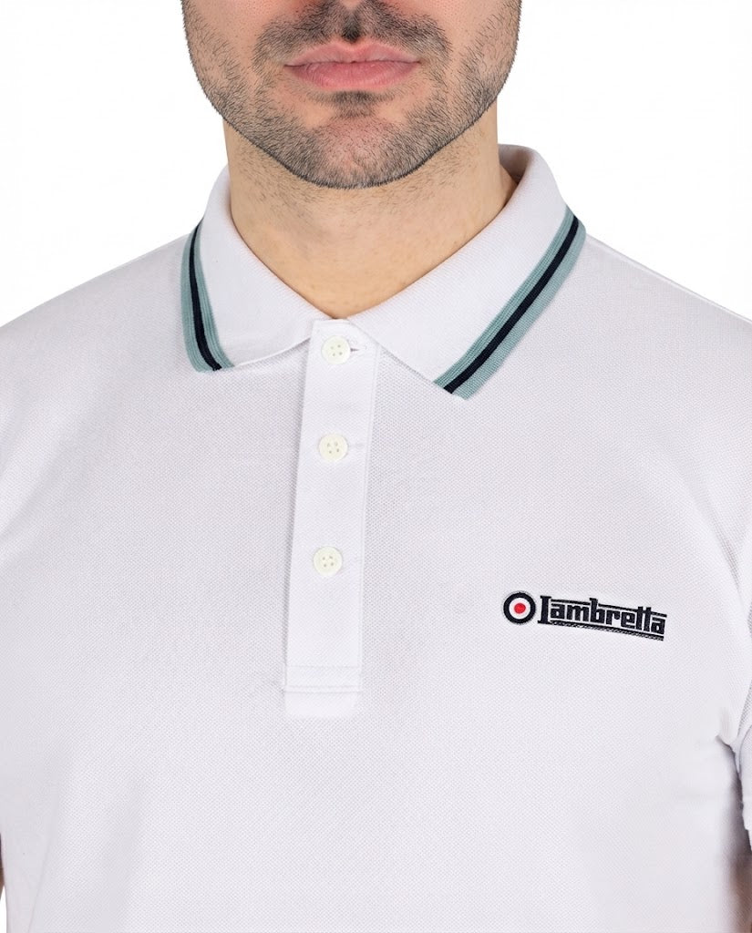 Lambretta triple tip polo white