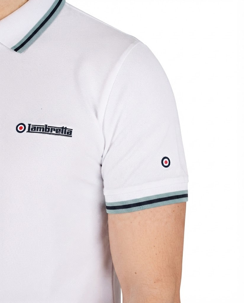 Lambretta triple tip polo white