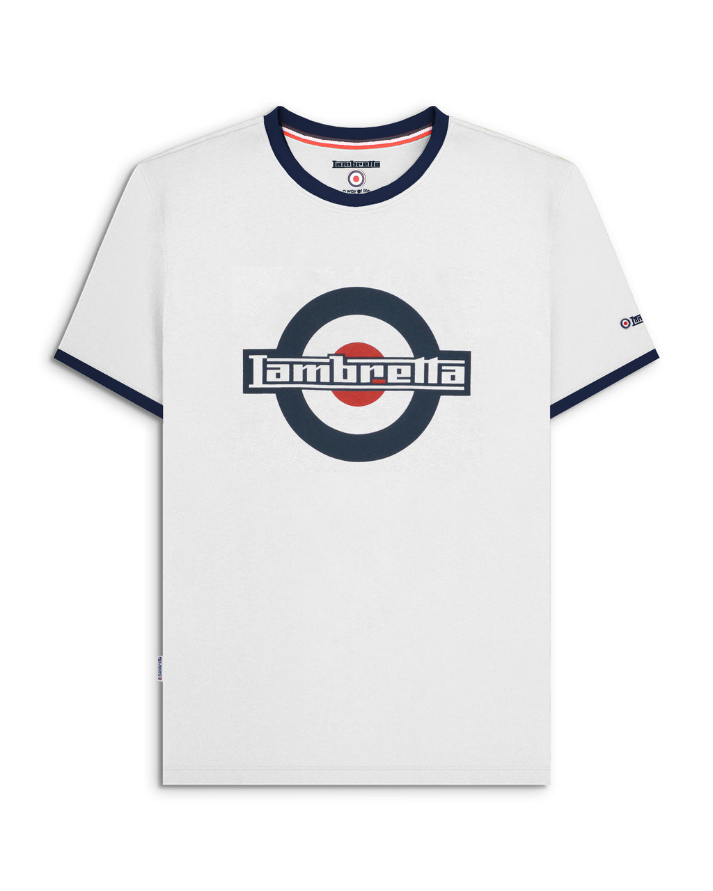 Lambretta Logo Ringer T shirt  White