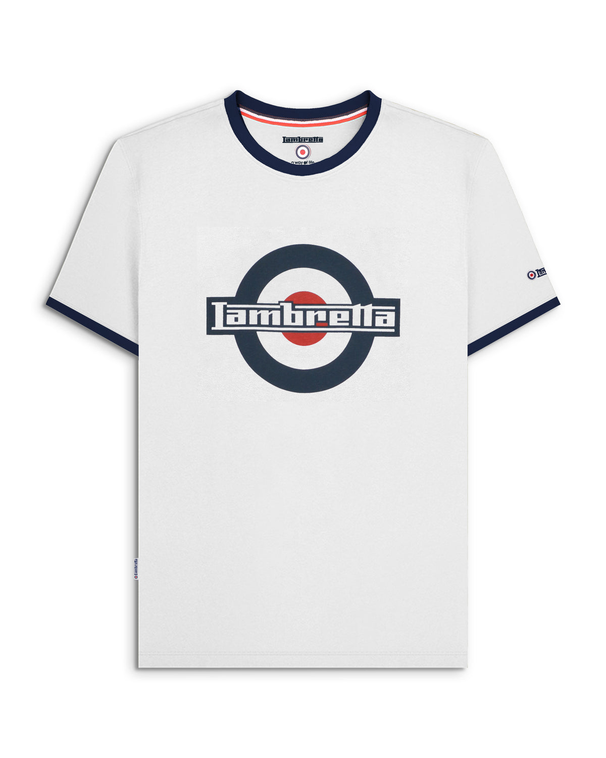 Lambretta Logo Ringer T shirt  White