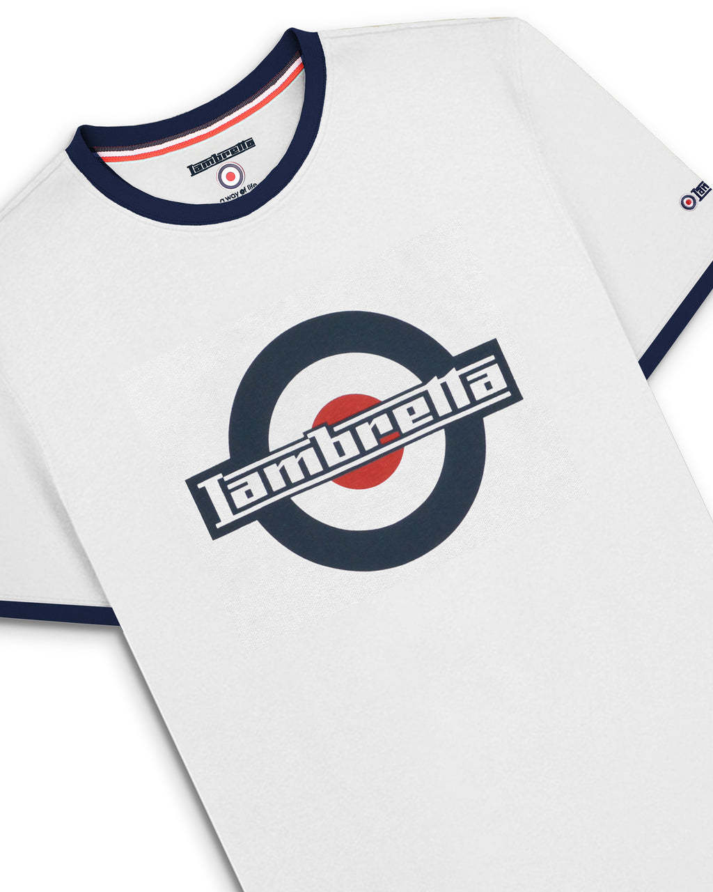 Lambretta Logo Ringer T shirt  White