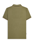 Mens Lambretta Houndstooth Polo khaki