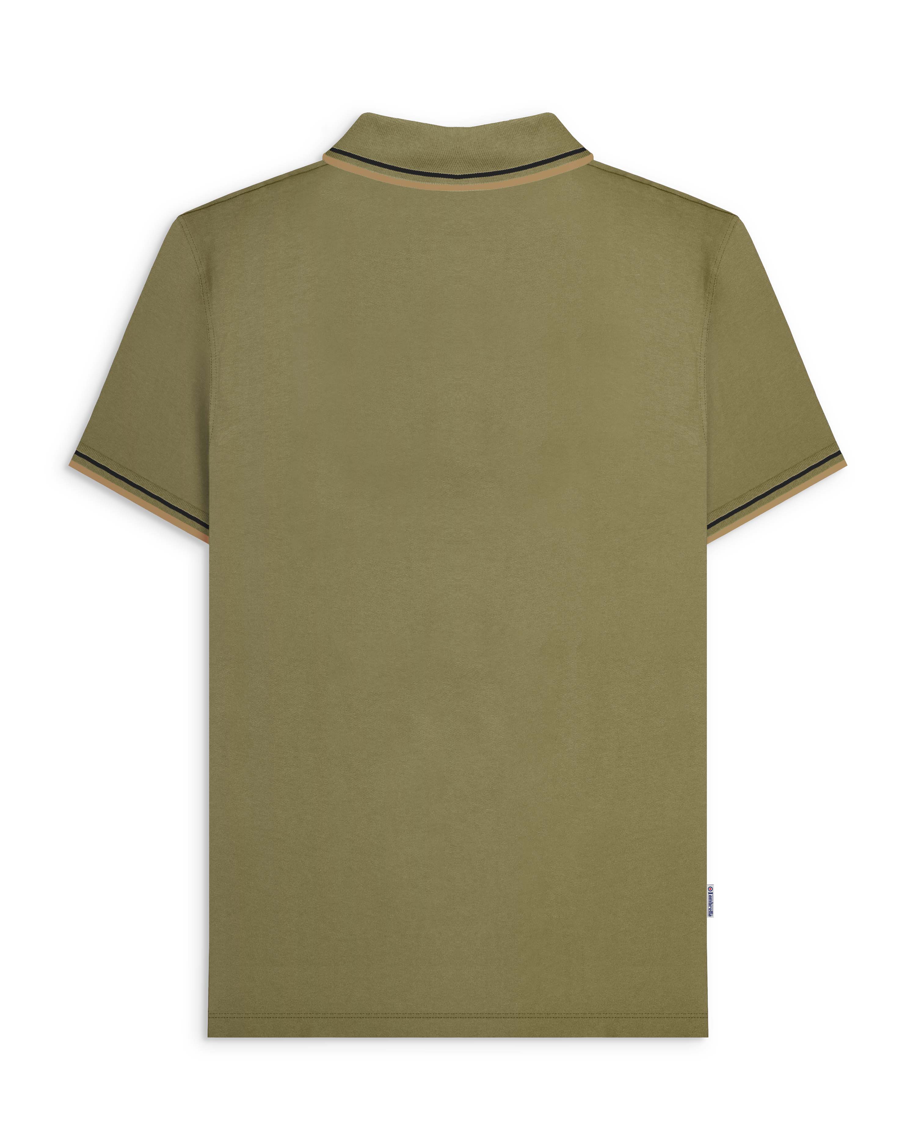 Mens Lambretta Houndstooth Polo khaki