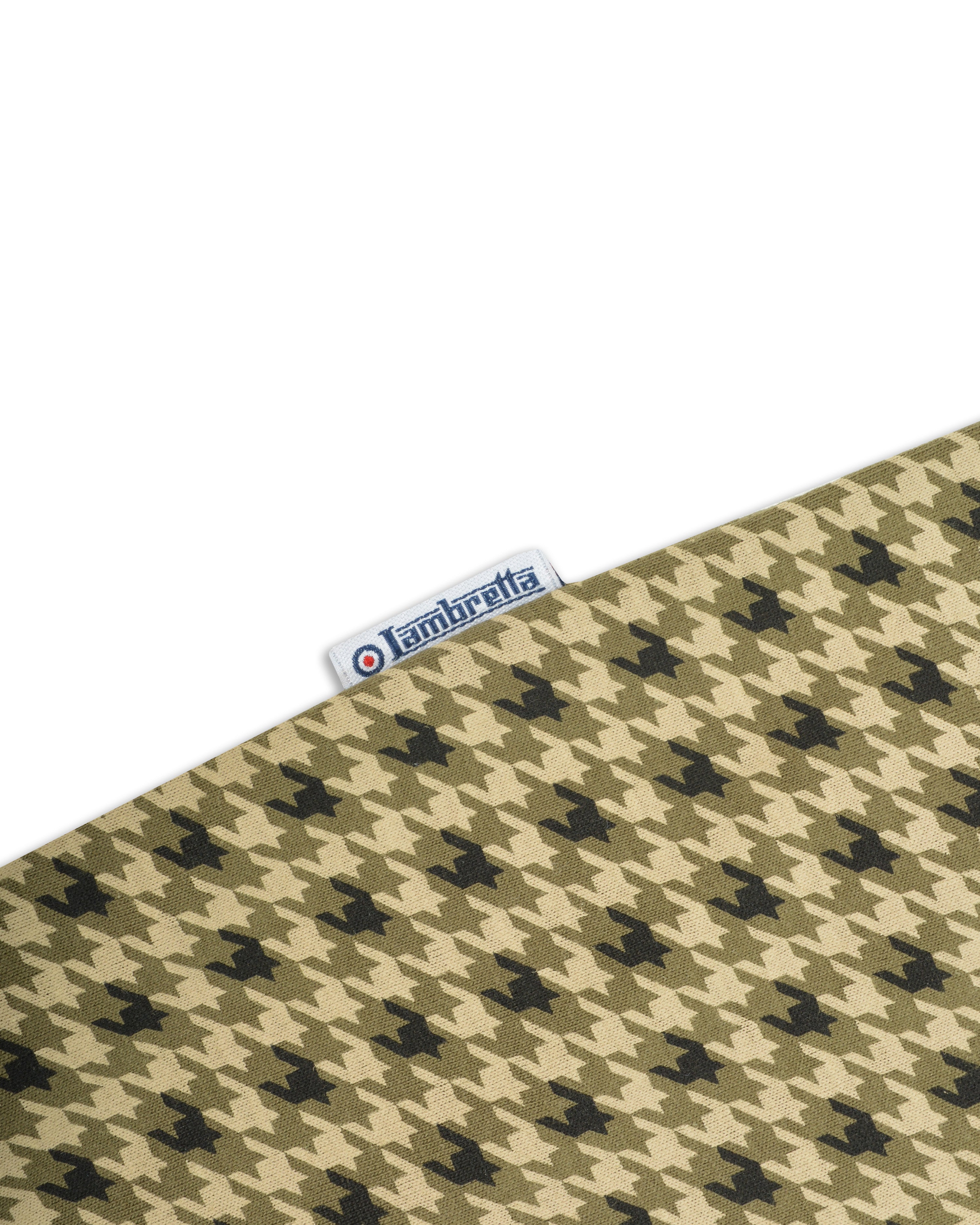 Mens Lambretta Houndstooth Polo khaki