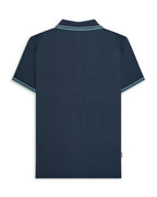 Mens Lambretta Houndstooth Polo Navy