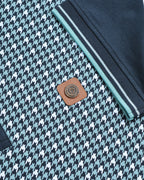 Mens Lambretta Houndstooth Polo Navy