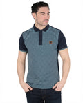 Mens Lambretta Houndstooth Polo Navy