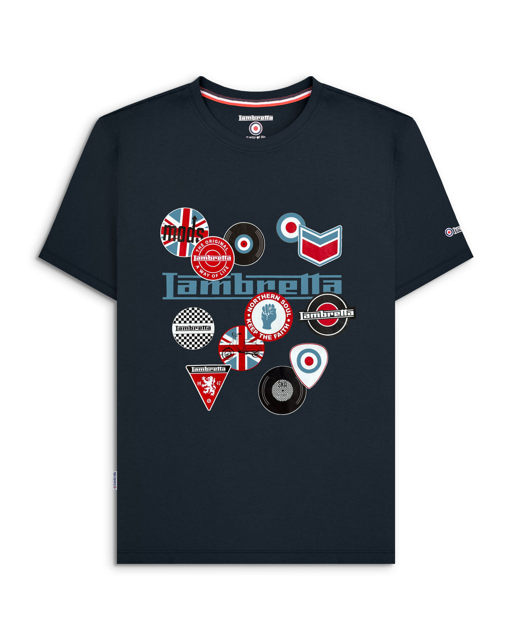 Lambretta Badges T shirt  Navy
