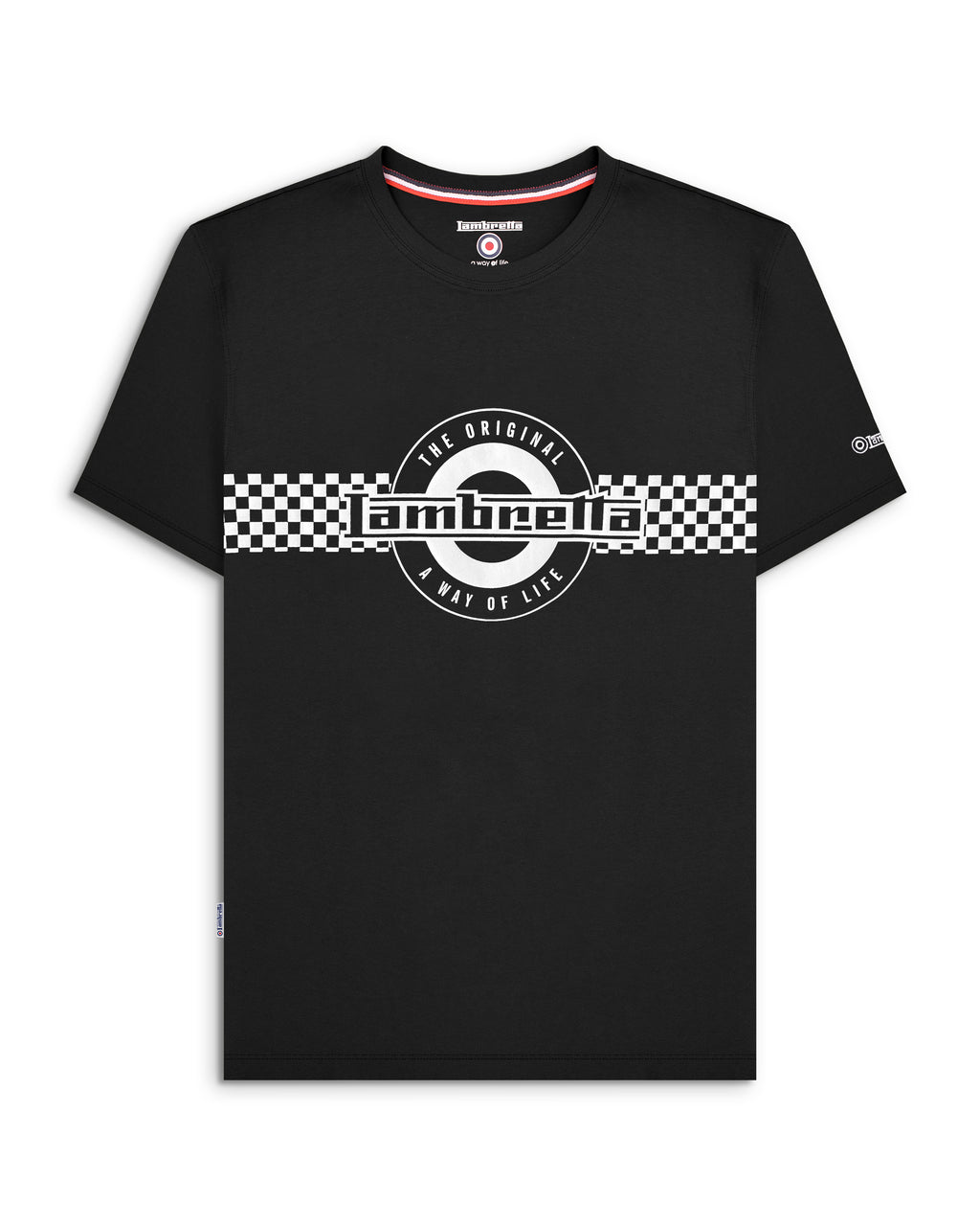 Lambretta Check T-Shirt Black