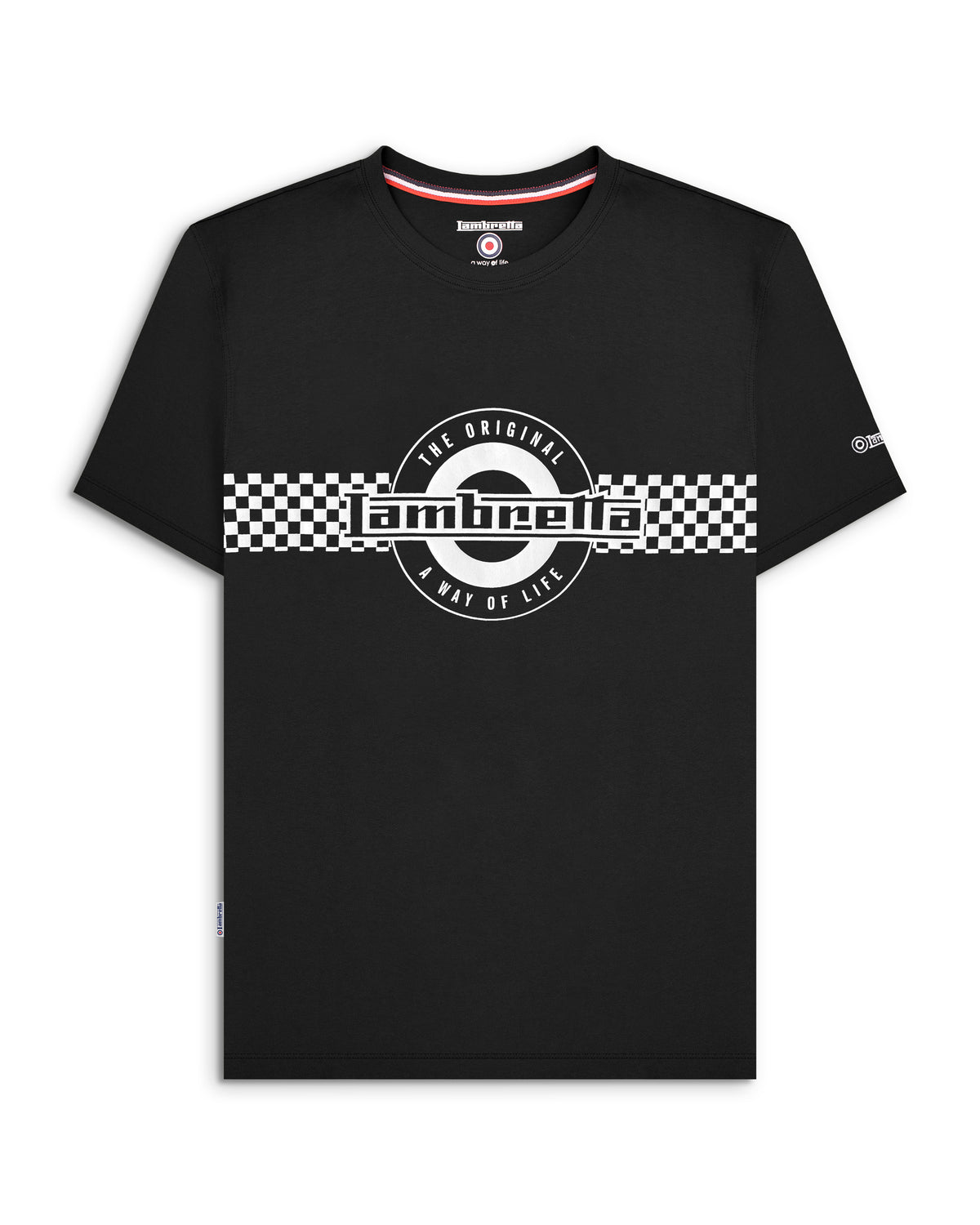 Lambretta Check T-Shirt Black