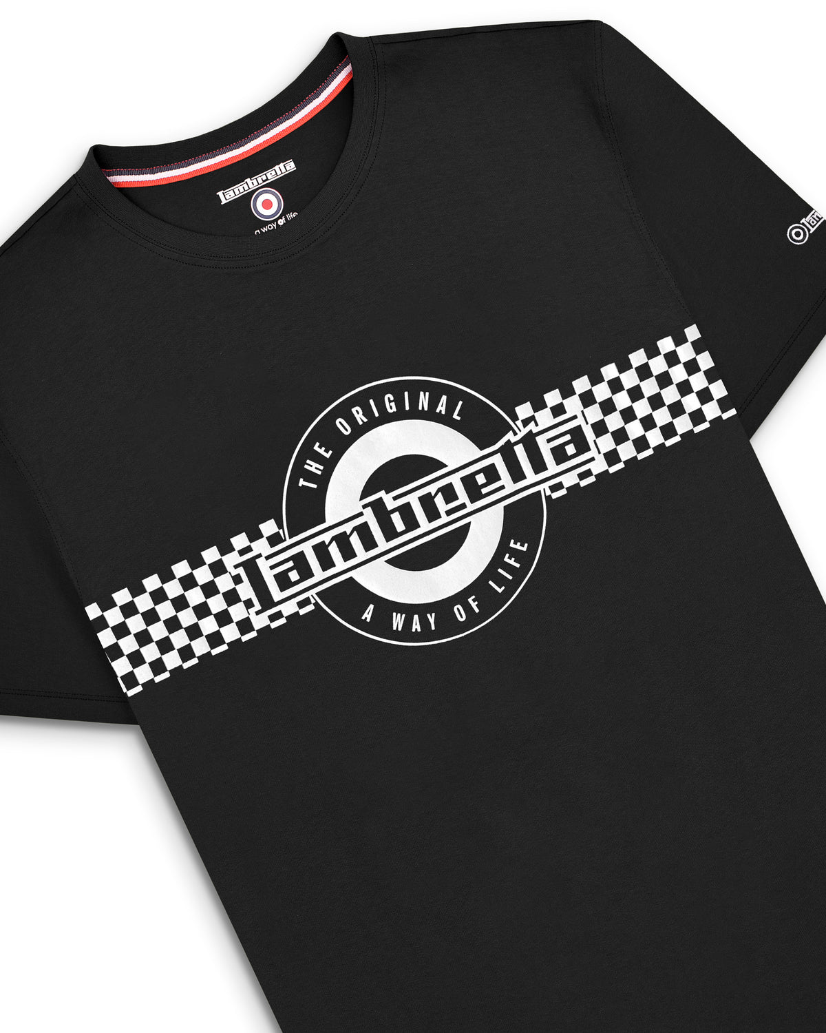 Lambretta Check T-Shirt Black