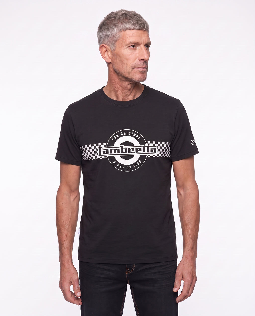 Lambretta Check T-Shirt Black