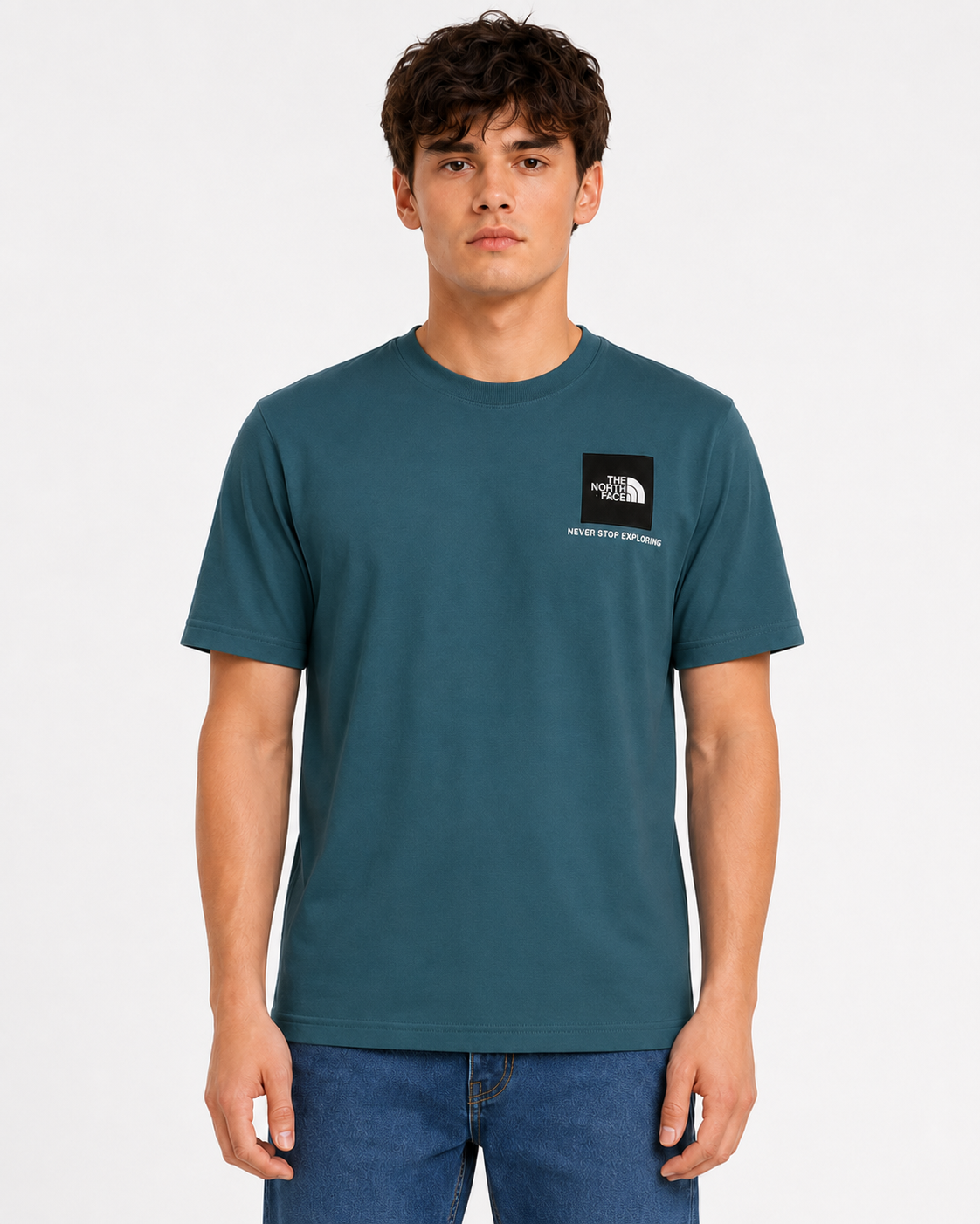 The North Face men small box Tee Dark Mallard Blue