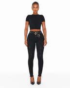 Ladies black distress skinny   J1586