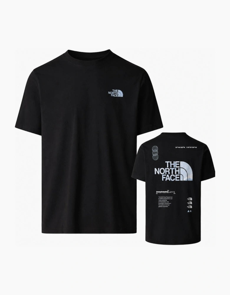 The north face mens graphic relaxed T Shirt in  black